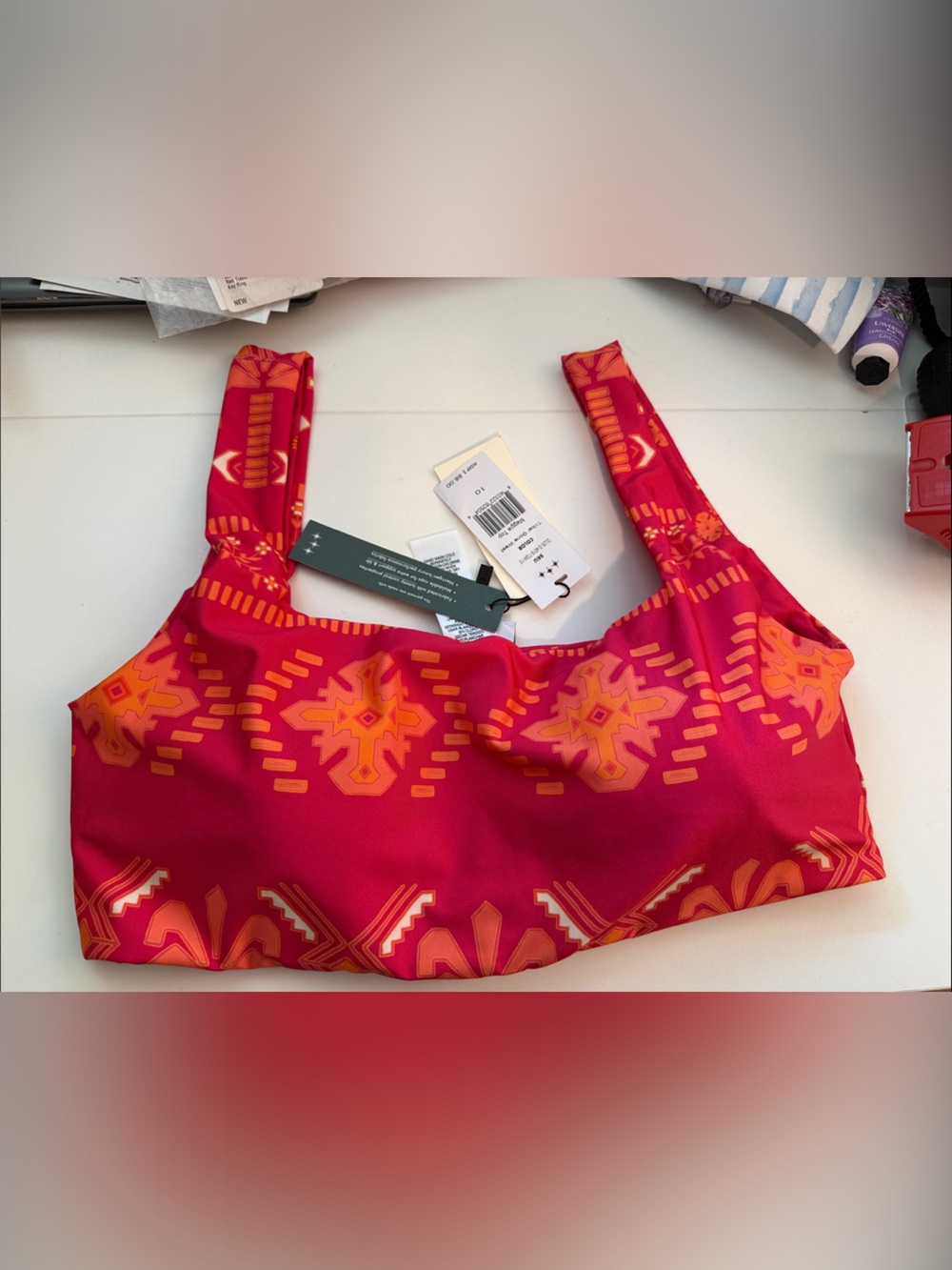Hermoza women’s Maggie swim  top in Tribal gone west color size 10 NWT